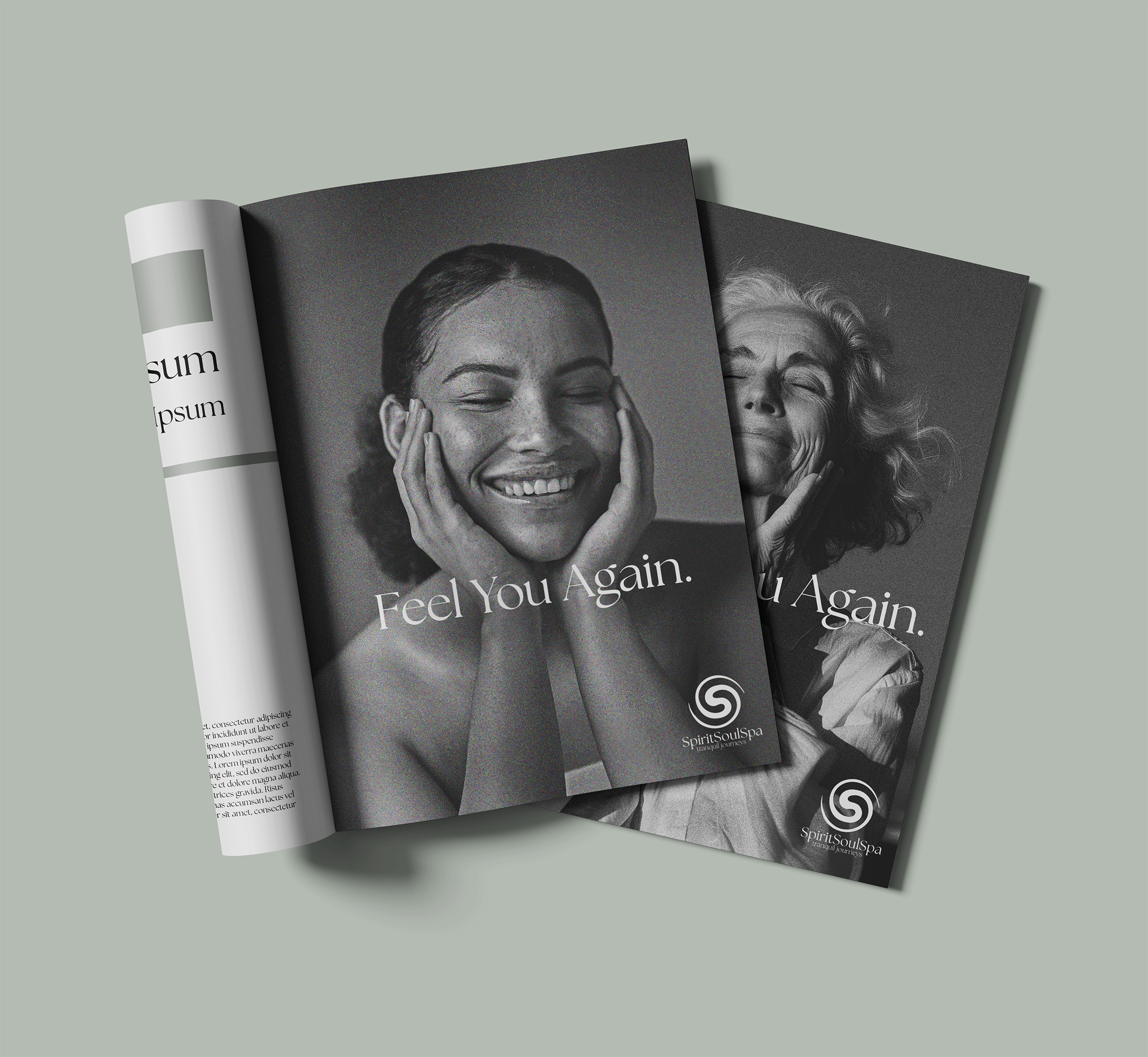magazine ad magazine ad woman expressed happy hands to face